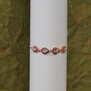Paan Leaf Chain Bracelet With Colorful Zircon